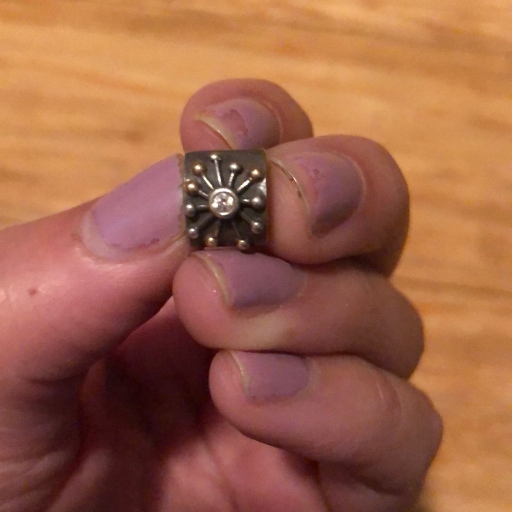 Pandora gold snowflake charm with cubic zirconia